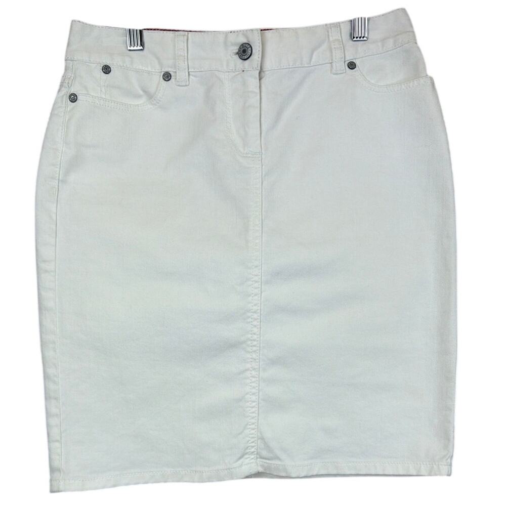 Talbots White Five Pocket Denim Style Skirt Size 2P
